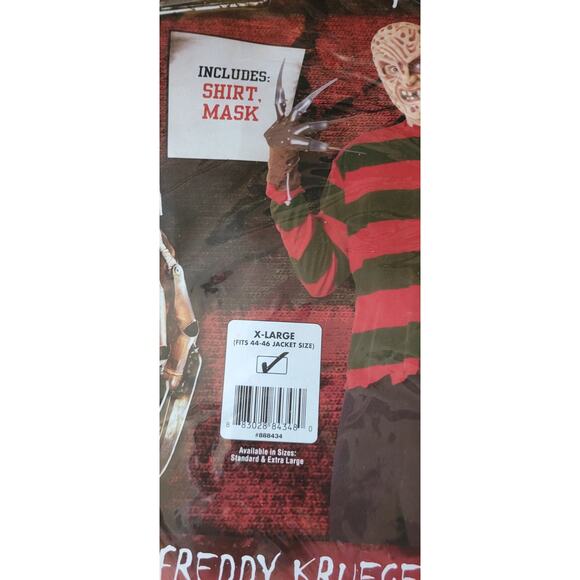 Freddy Krueger Nightmare on Elm St Adult Costume XL 44-46 Jacket S Halloween - Picture 3 of 3